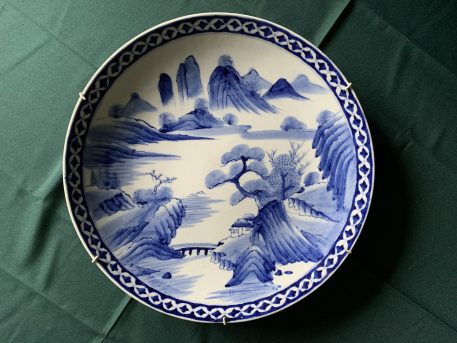 Early Japanese Arita (Imari) Blue & White Ceramic Porcelain Charger - Image 4