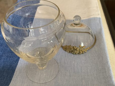 An Apothecary Glass Vase With Lid and Gilt Decoration - SOLD! - Image 6