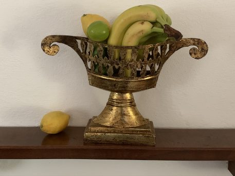 Decorative Italian Style Gilt Metal Pedestal Bowl / Stand - Image 2