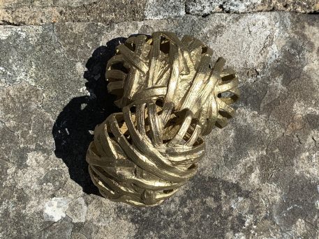 Two Gold Coloured Decorative Items Shaped like Twine - Image 5