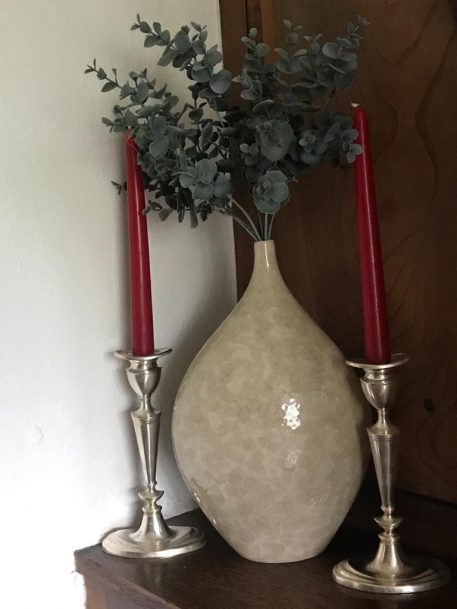 A Sculptural Mottled Cream Vase With A Tapered Neck - SOLD! - Image 2