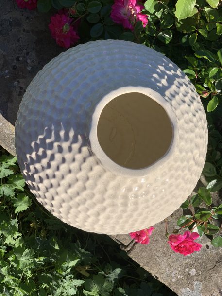 A Large Scandinavian Style Design Cream Vase with a Dimple effect - SOLD! - Image 7