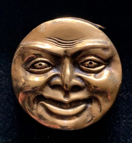 Novelty Brass Vesta Case With A Two Faced Happy and Sad Moon - SOLD! - Image 2