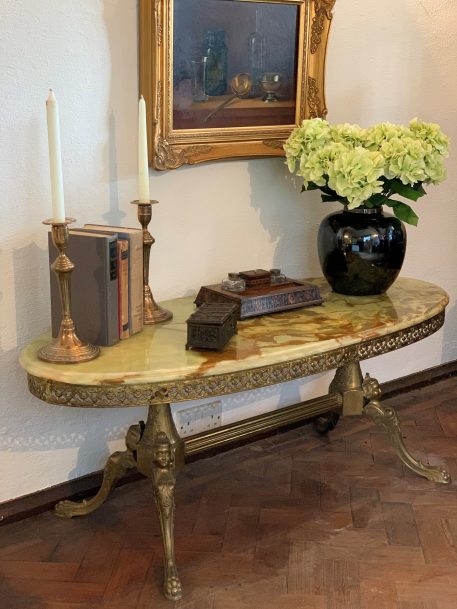 Onyx and Brass Coffee Table - Image 3