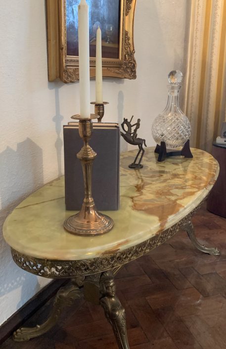 Onyx and Brass Coffee Table - Image 9