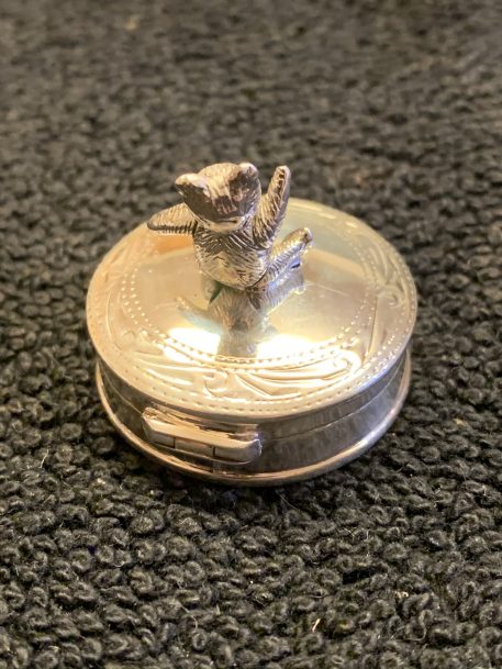 Silver Round Articulated Teddy Bear Tooth Fairy Box - SOLD! - Image 3