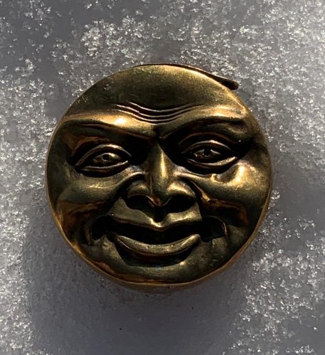 Novelty Brass Vesta Case With A Two Faced Happy and Sad Moon - SOLD!