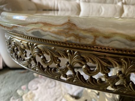 Onyx and Brass Coffee Table - Image 2