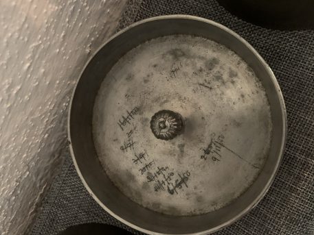 A Vintage Chinese Pewter Tea Caddy Embossed with Flowers - SOLD! - Image 5