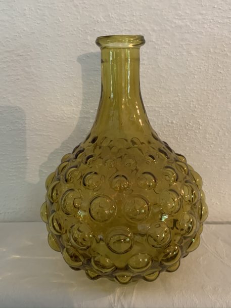 Retro Empoli Style Green Glass Bubble Bottle & Stopper - Image 3