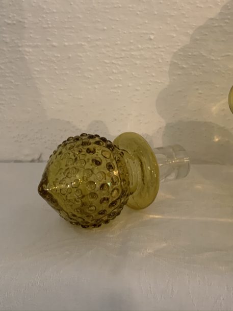 Retro Empoli Style Green Glass Bubble Bottle & Stopper - Image 5