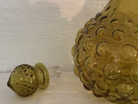 Retro Empoli Style Green Glass Bubble Bottle & Stopper - Image 4