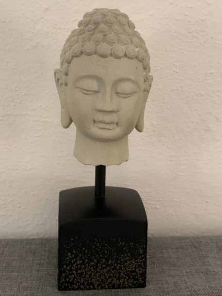 A Carved Stone Effect coloured Buddha Head on Plinth - SOLD! - Image 7