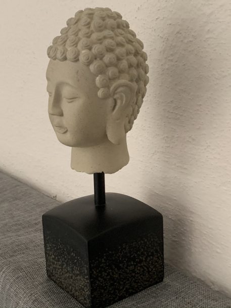 A Carved Stone Effect coloured Buddha Head on Plinth - SOLD! - Image 8