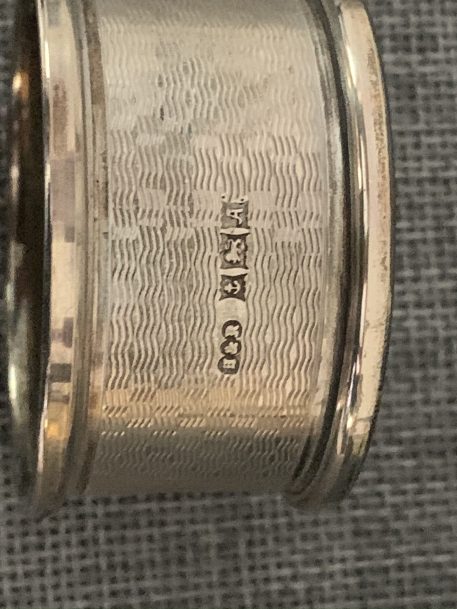 A Boxed Pair of Art Deco Silver Napkin Rings, Birmingham 1950 - Image 6