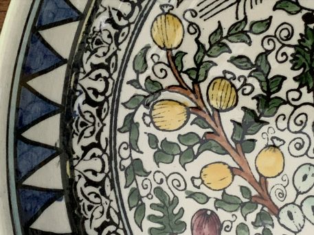 Hand-made Large Moorish design Bowl with Palm and Fruit Trees - SOLD! - Image 3
