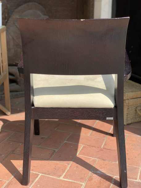 Modern Ebonised Desk Chair With Suede Upholstered Seat - Image 9