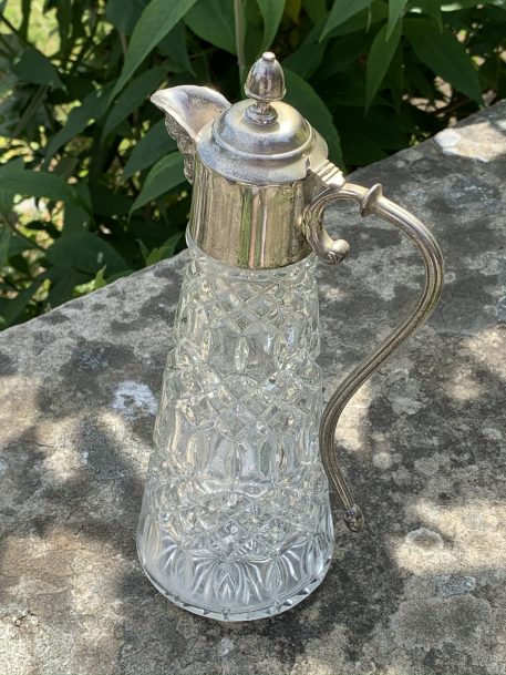A Cut Glass and Silver Plated Claret Jug with Hooped Handle - Image 2