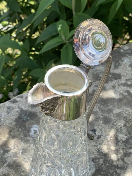 A Cut Glass and Silver Plated Claret Jug with Hooped Handle - Image 3