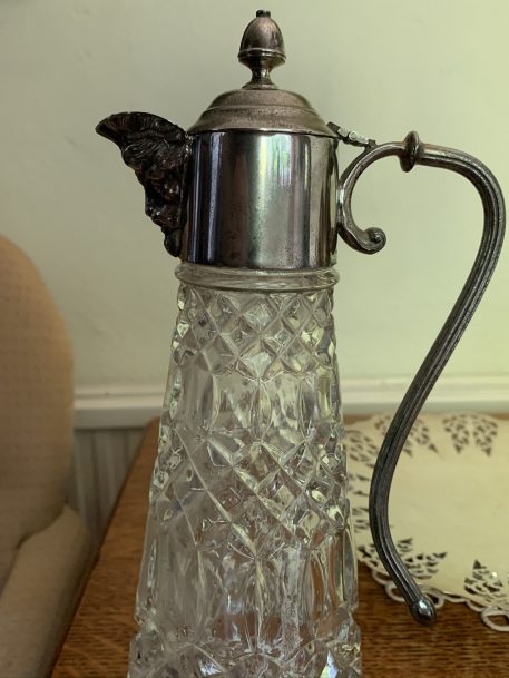 A Cut Glass and Silver Plated Claret Jug with Hooped Handle - Image 6