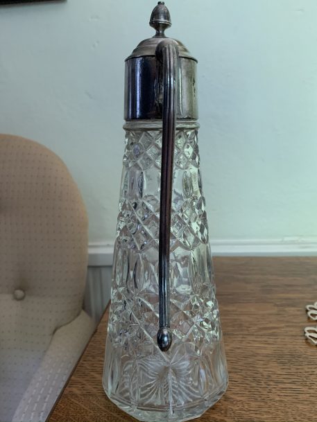A Cut Glass and Silver Plated Claret Jug with Hooped Handle - Image 8