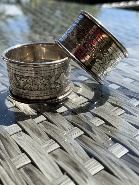 Good Pair of Antique Silver Napkin Rings, Birmingham 1905 - Image 5