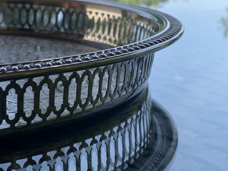 An Attractive Vintage Silver-plated Circular Gallery Tea Tray - Image 3