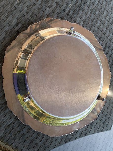 Pair of Vintage Silver-plated Round Gadroon Serving platters - Image 5