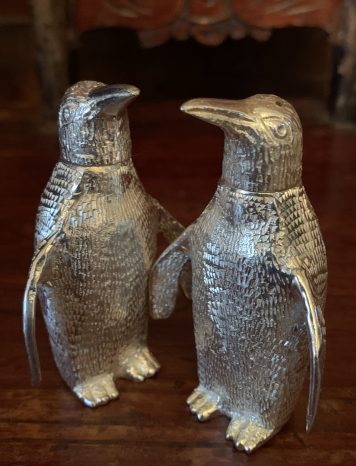 Pair of Novelty Silver Plated Penguin Salt & Peppers - SOLD!