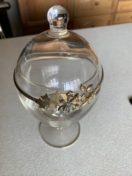 An Apothecary Glass Vase With Lid and Gilt Decoration - SOLD! - Image 7