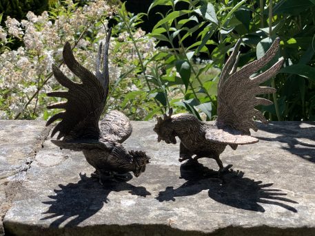 A Vintage Pair of Silver Plated French Fighting Cockerels - Image 4