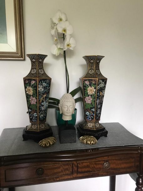 Two Gold Coloured Decorative Items Shaped like Twine - Image 2
