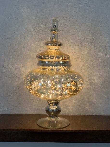 An Attractive Mercury Glass Apothecary Jar & Lid - SOLD!