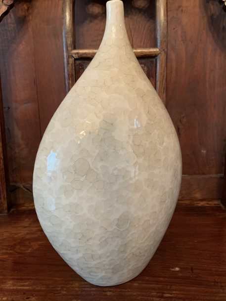 A Sculptural Mottled Cream Vase With A Tapered Neck - SOLD! - Image 5