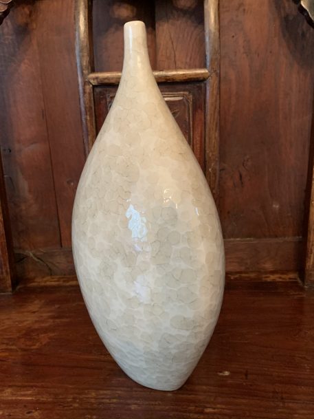 A Sculptural Mottled Cream Vase With A Tapered Neck - SOLD! - Image 7