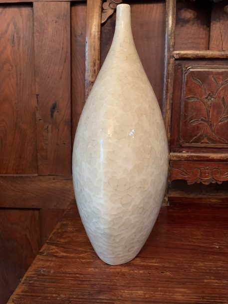A Sculptural Mottled Cream Vase With A Tapered Neck - SOLD! - Image 6
