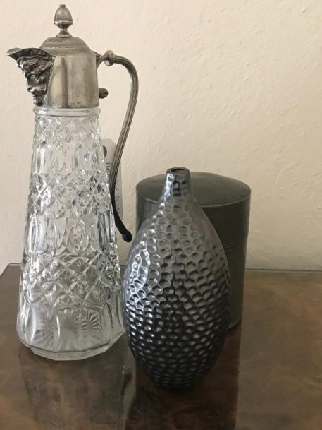 A Cut Glass and Silver Plated Claret Jug with Hooped Handle - Image 5
