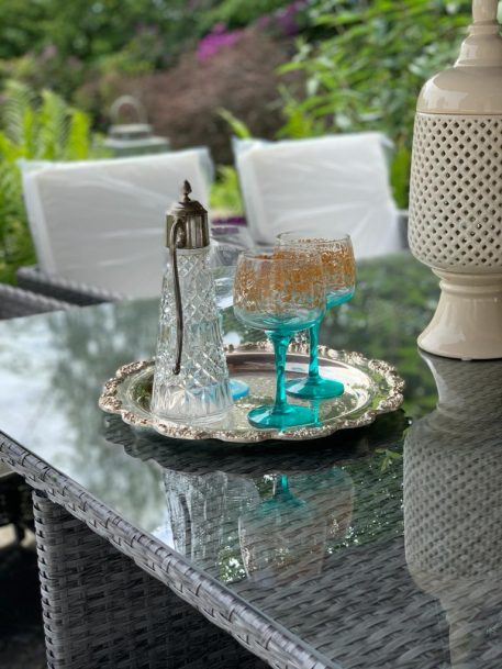 A Cut Glass and Silver Plated Claret Jug with Hooped Handle - Image 4