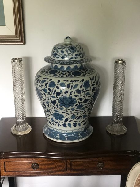 An Elegant Giant Mandarin, Hand Painted and Lidded Jar