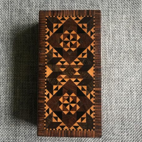 Antique Tunbridge Ware Rosewood and ‘Stickware’ Pattern Trinket Box - Image 5