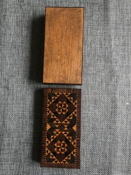 Antique Tunbridge Ware Rosewood and ‘Stickware’ Pattern Trinket Box - Image 4