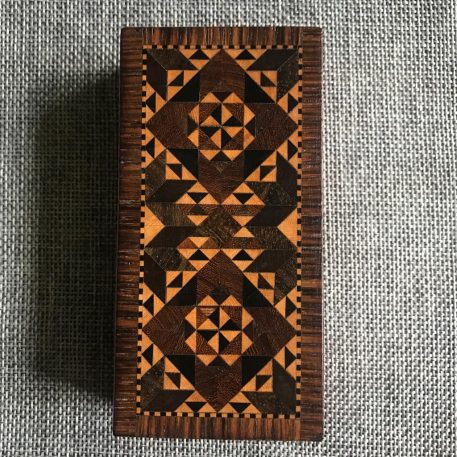 Antique Tunbridge Ware Rosewood and ‘Stickware’ Pattern Trinket Box - Image 2