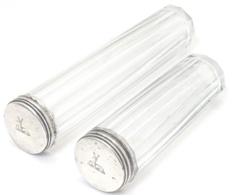 Antique Glass Hunting Saddle Flasks - Image 3