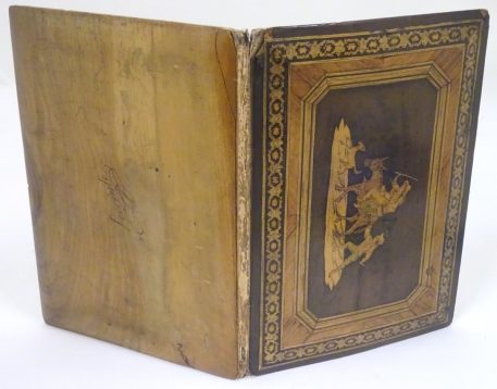 An Antique 19th Century Sorrento ware velvet lined blotter with Marquetry decoration - Image 5