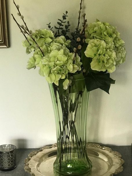 A Green Stuart Crystal of England Ribbed Glass Vase - Image 5