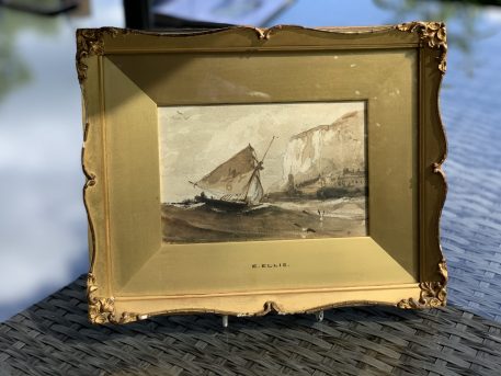 A Picture of A Sailing Boat on a Choppy Sea By Edwin Ellis - Image 2