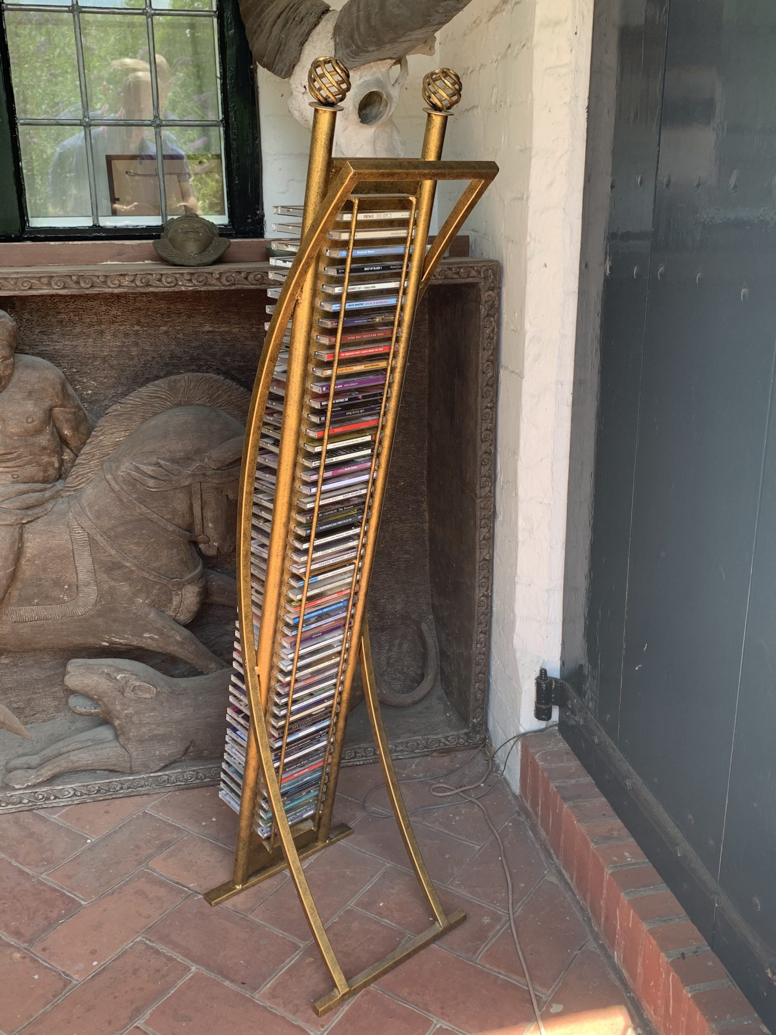 Gilt coloured and stylish metal CD Rack – La BelleGray