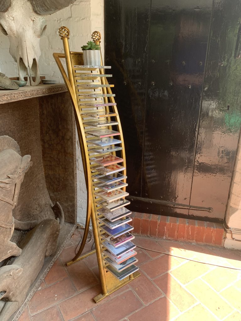 Gilt coloured and stylish metal CD Rack La BelleGray