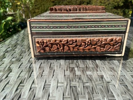 Anglo Indian Finely Carved Sandalwood & Sedeli Mosaic Box - Image 8
