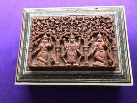 Anglo Indian Finely Carved Sandalwood & Sedeli Mosaic Box - Image 4